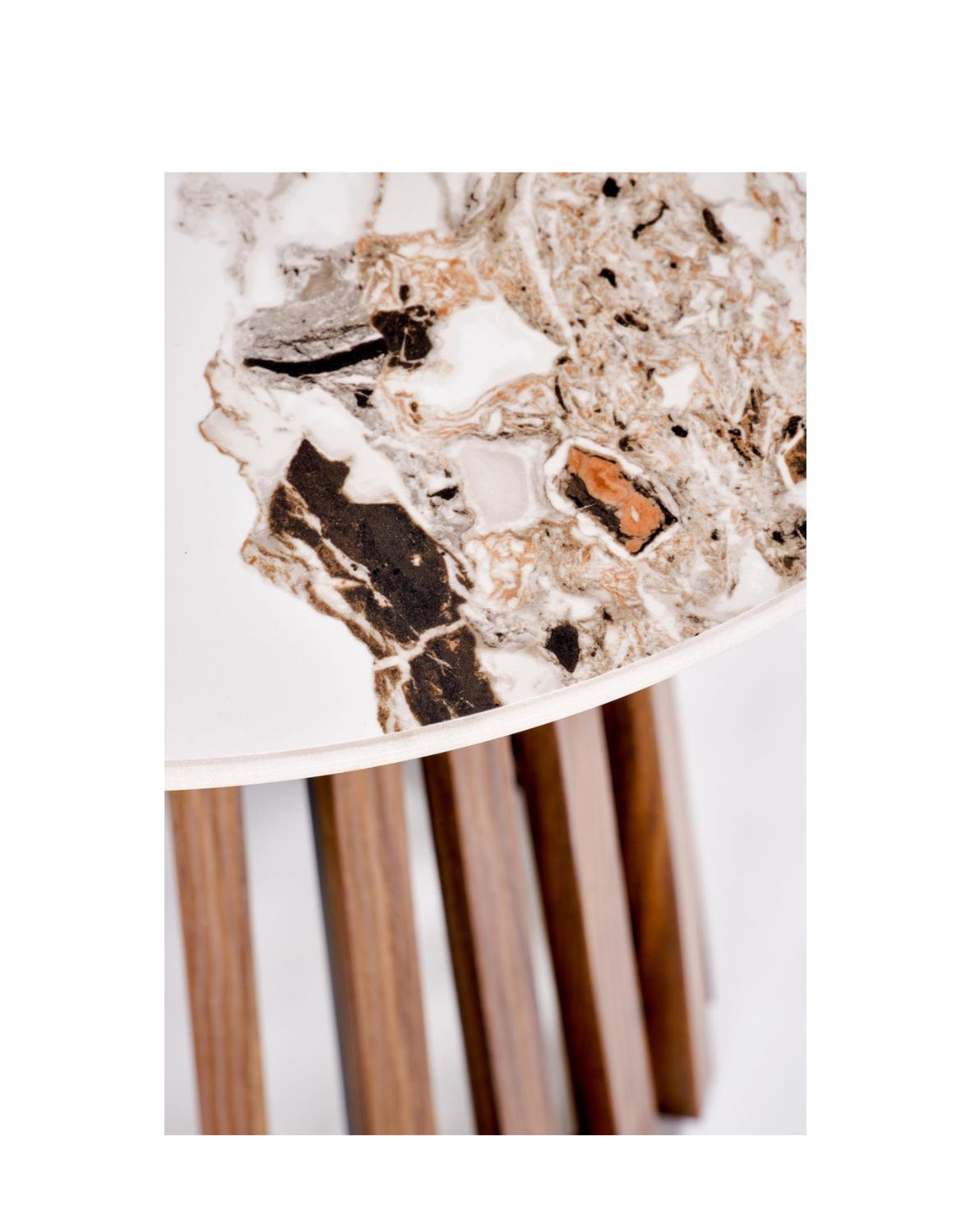 stolik kawowy okrągły orzechowy carina_s, marmur