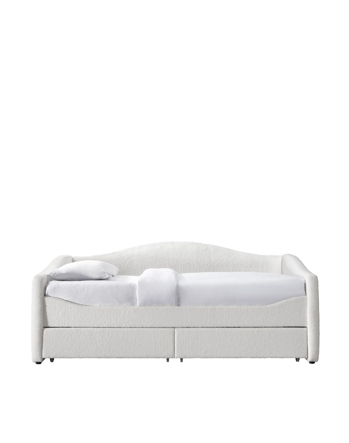 łóżko pojedyncze z szufladami caydence 90x200, kremowe