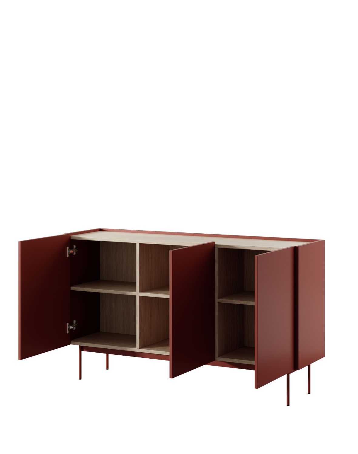 nowoczesna komoda color k-144 ceglasty/dąb linea