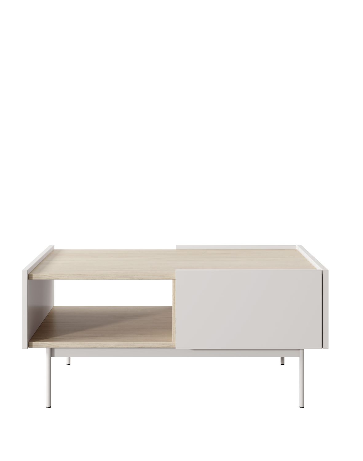 stolik kawowy z szufladami color l-97 kaszmirowy/dąb linea