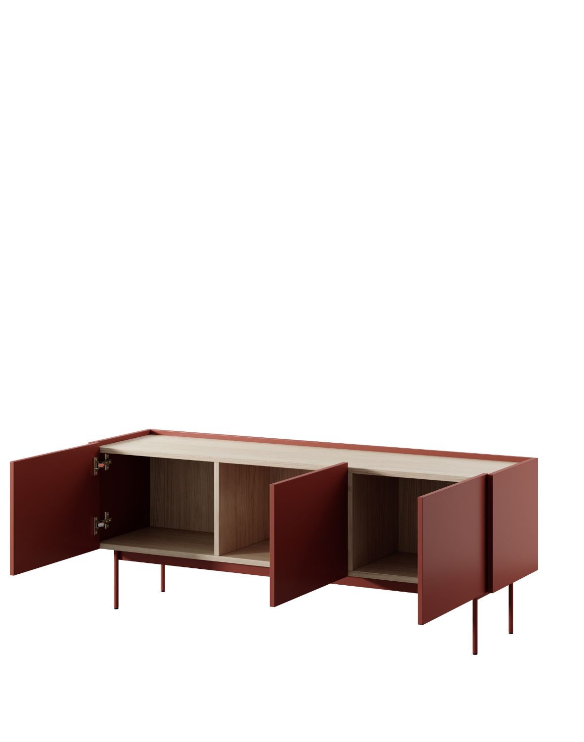 szafka pod telewizor color rtv144, ceglasty/dąb linea