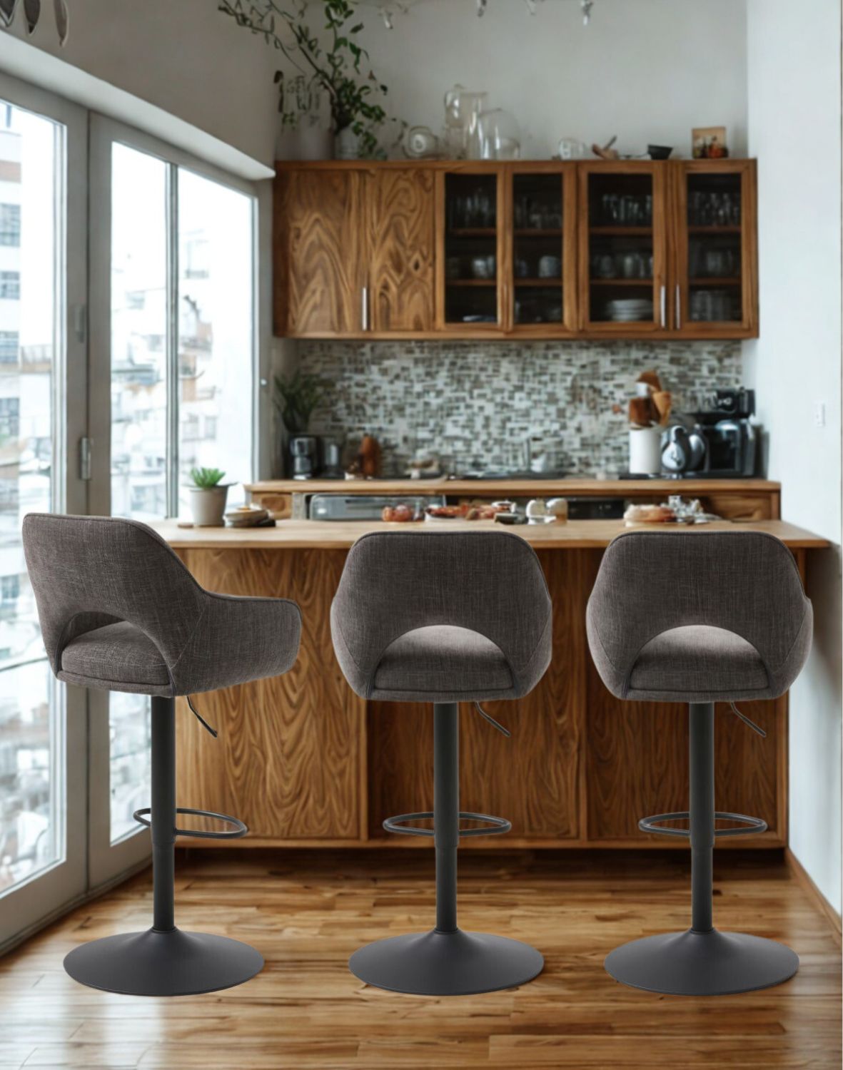 hoker obrotowy cowley z regulacją wysokości, szary (55050003)