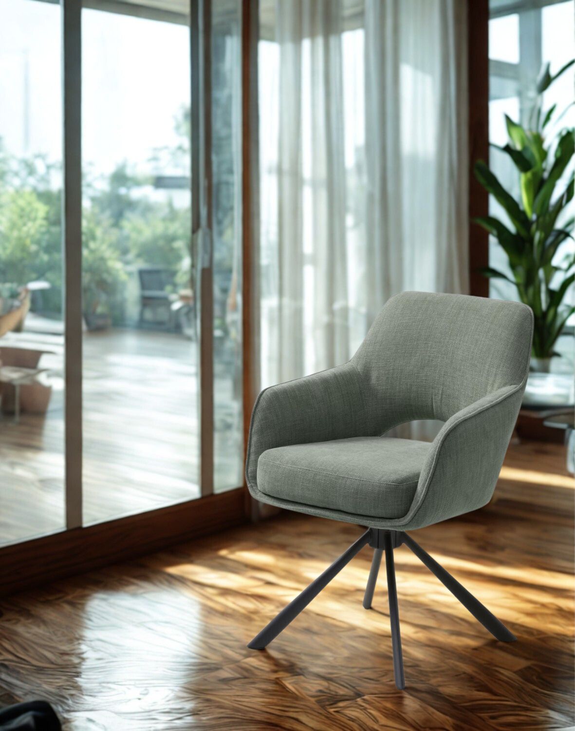 krzesło obrotowe do jadalni cowley, zielone (54900005)