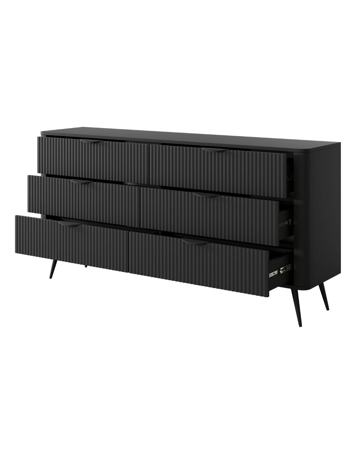 nowoczesna czarna komoda z szufladami lante b