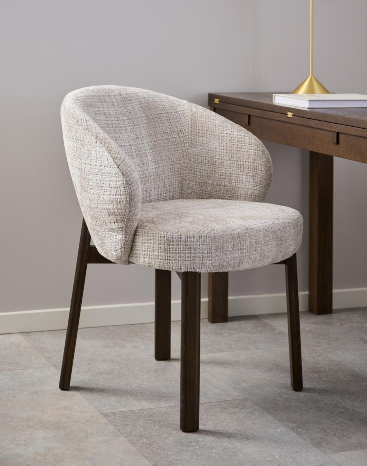 krzesło do jadalni darlene, beżowe, dębowe nogi (09541)