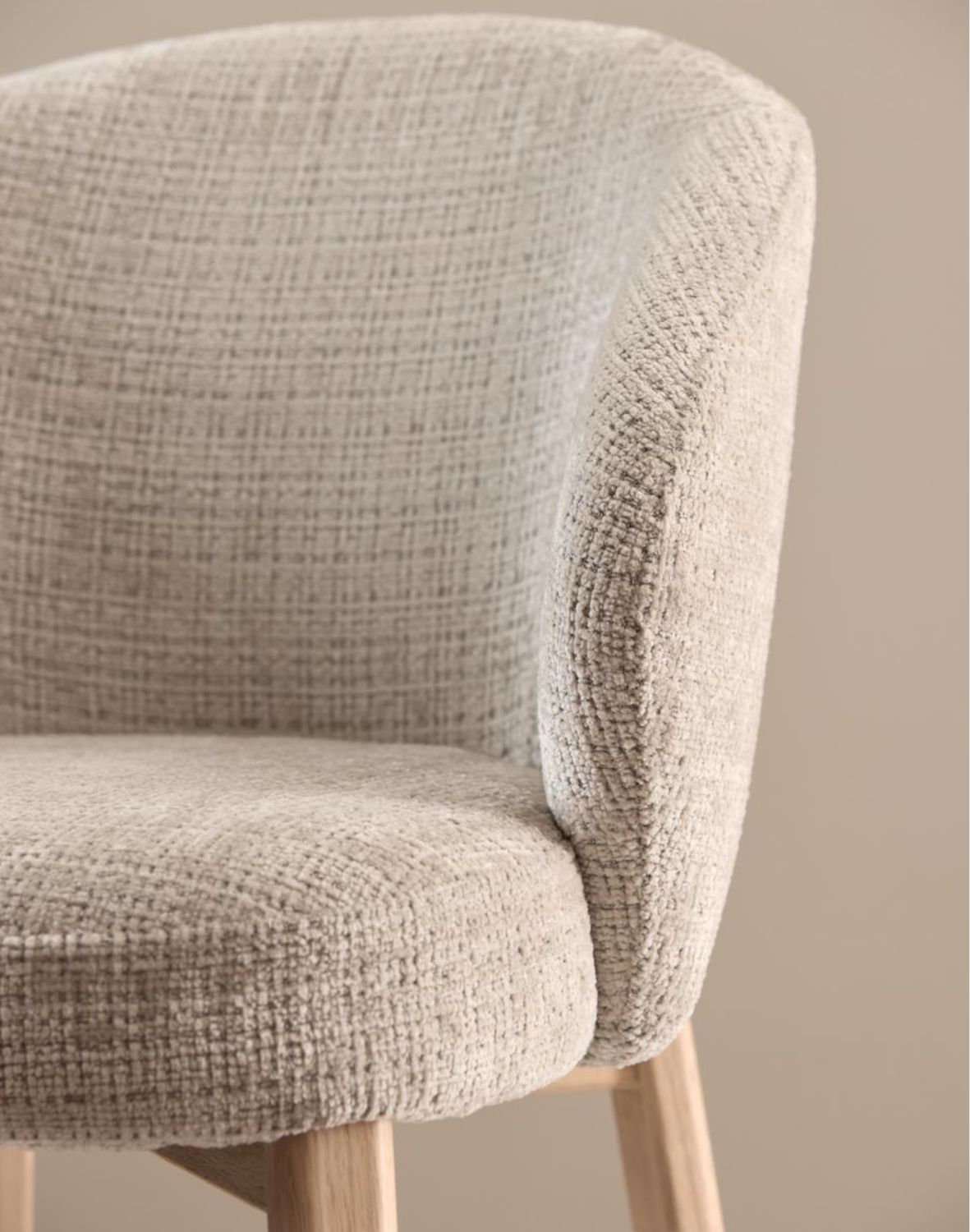 krzesło do jadalni darlene, beżowe, naturalne dębowe nogi (09540)