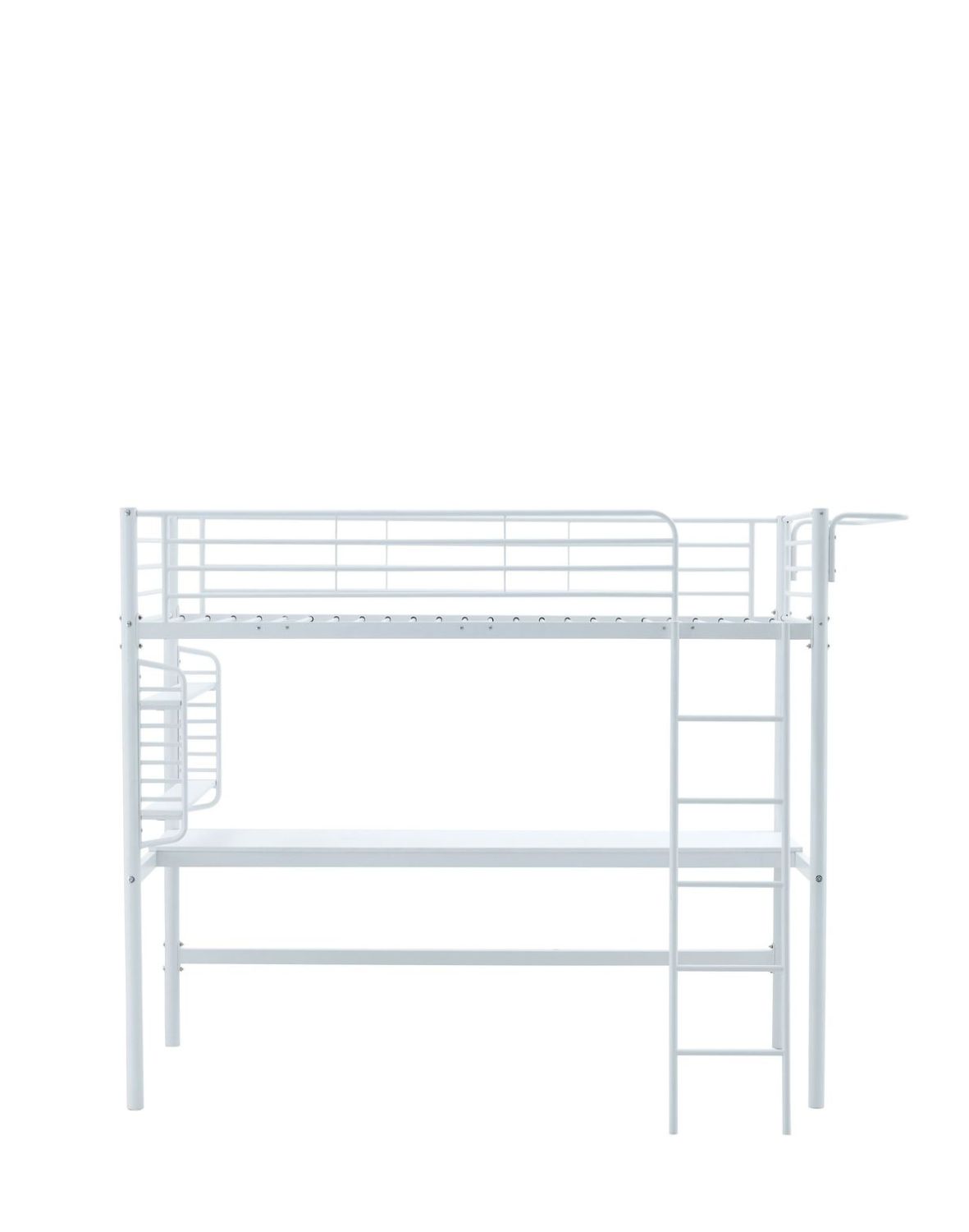 łóżko piętrowe z biurkiem dolce 90x200, białe