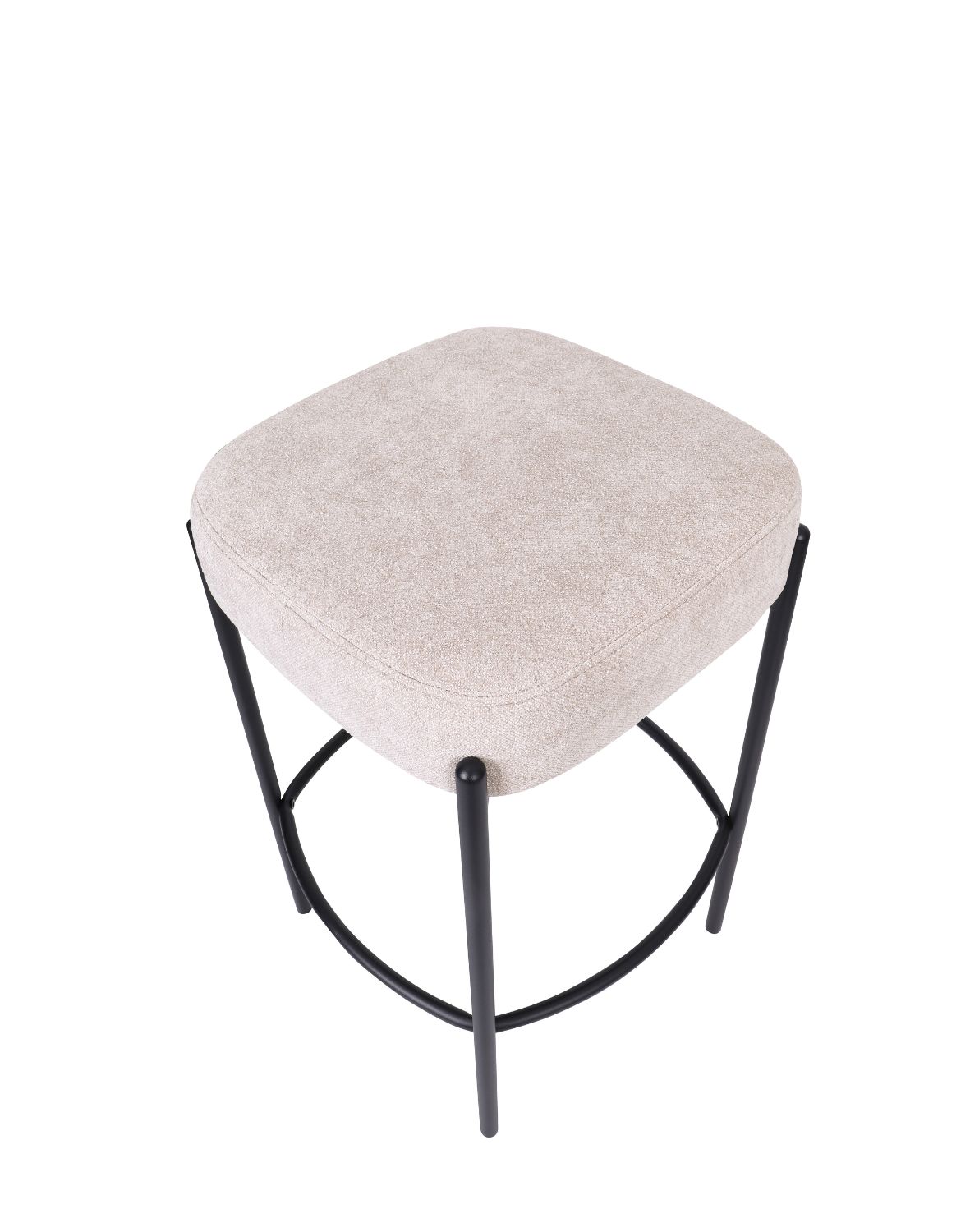 kwadratowy hoker do kuchni z podnóżkiem dolly, beż