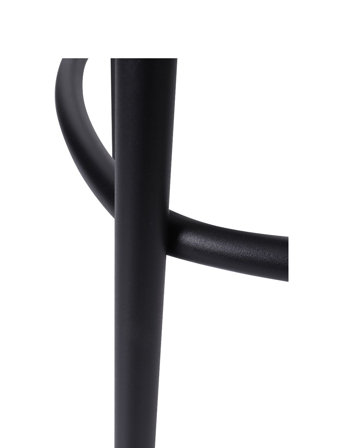 kwadratowy hoker do kuchni z podnóżkiem dolly, czarny