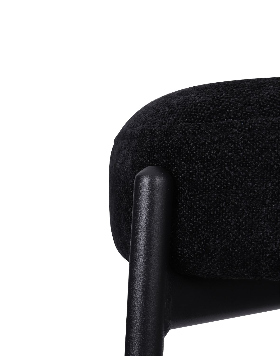 kwadratowy hoker do kuchni z podnóżkiem dolly, czarny