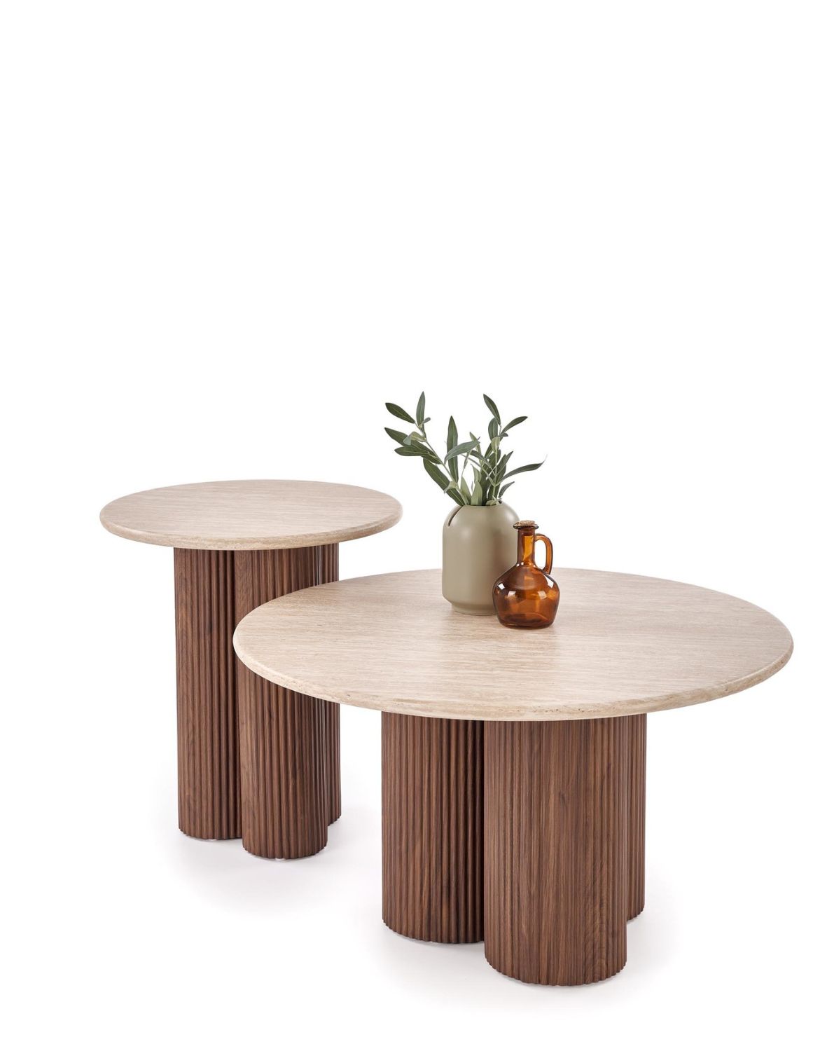 Lawa/stolik kawowy dorotea_s, trawertyn,orzechowy 50x56