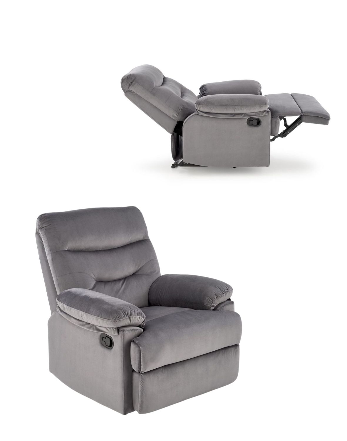 fotel rozkładany z funkcją relax drager, szary