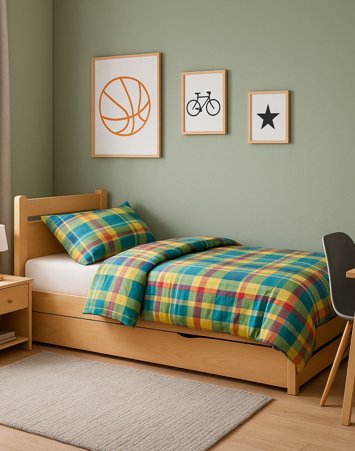 drewniane łóżko jednoosobowe z pojemnikiem relax 90x200