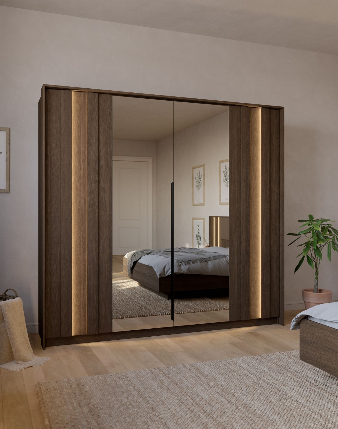 duża czterodrzwiowa szafa amaro dąb dunin