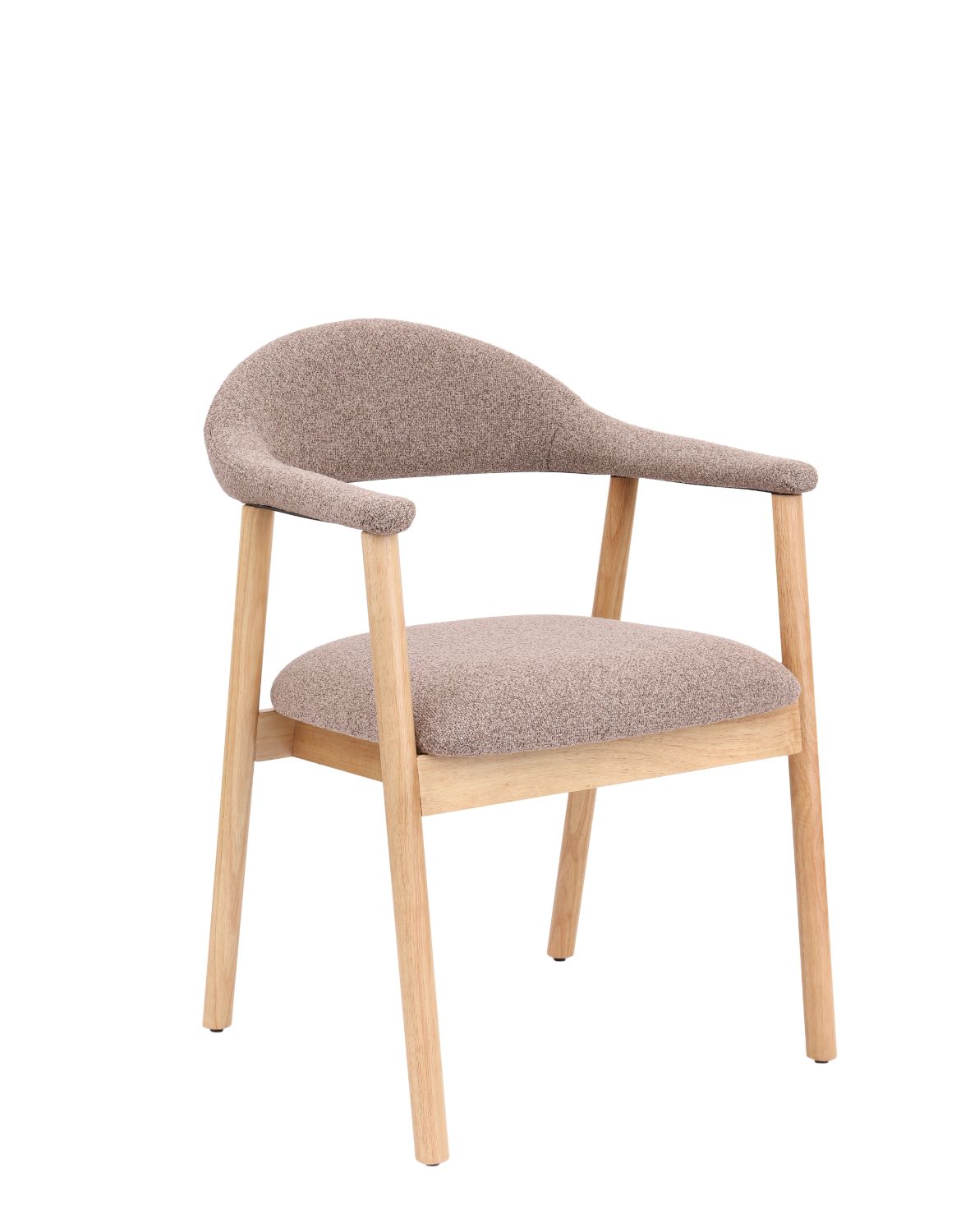 krzesło edda, drewno kauczukowe, boucle brąz