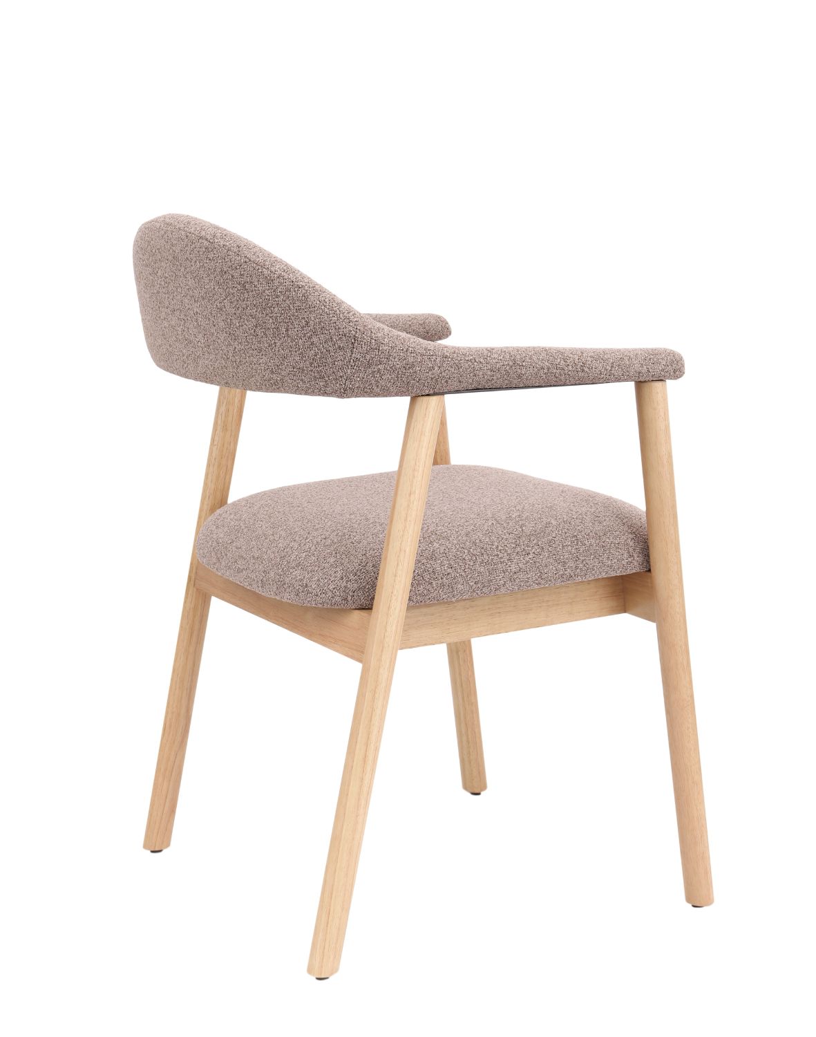 krzesło edda, drewno kauczukowe, boucle brąz