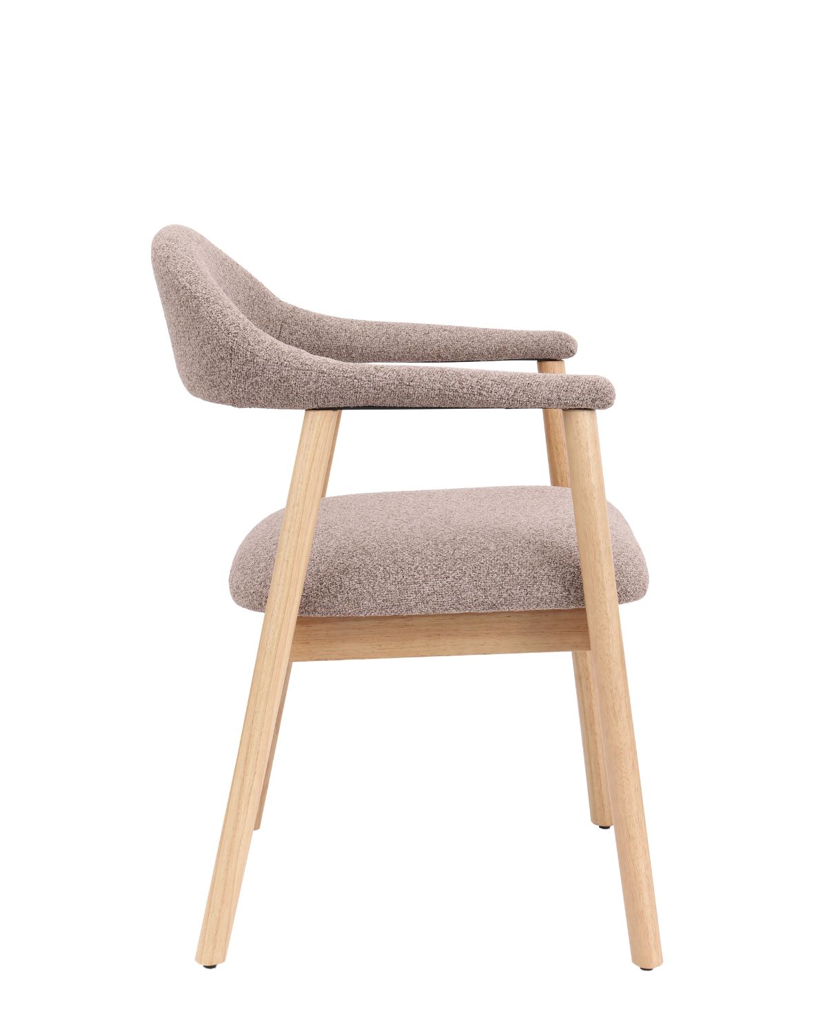 krzesło edda, drewno kauczukowe, boucle brąz