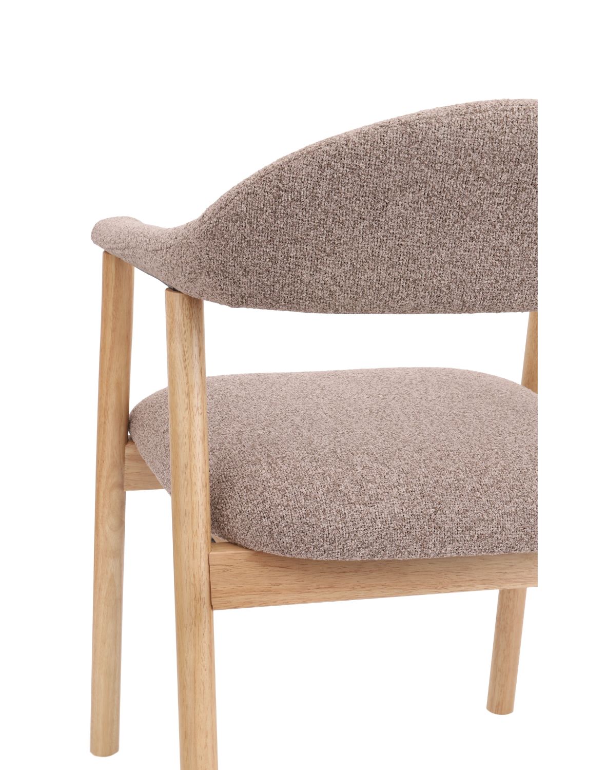 krzesło edda, drewno kauczukowe, boucle brąz