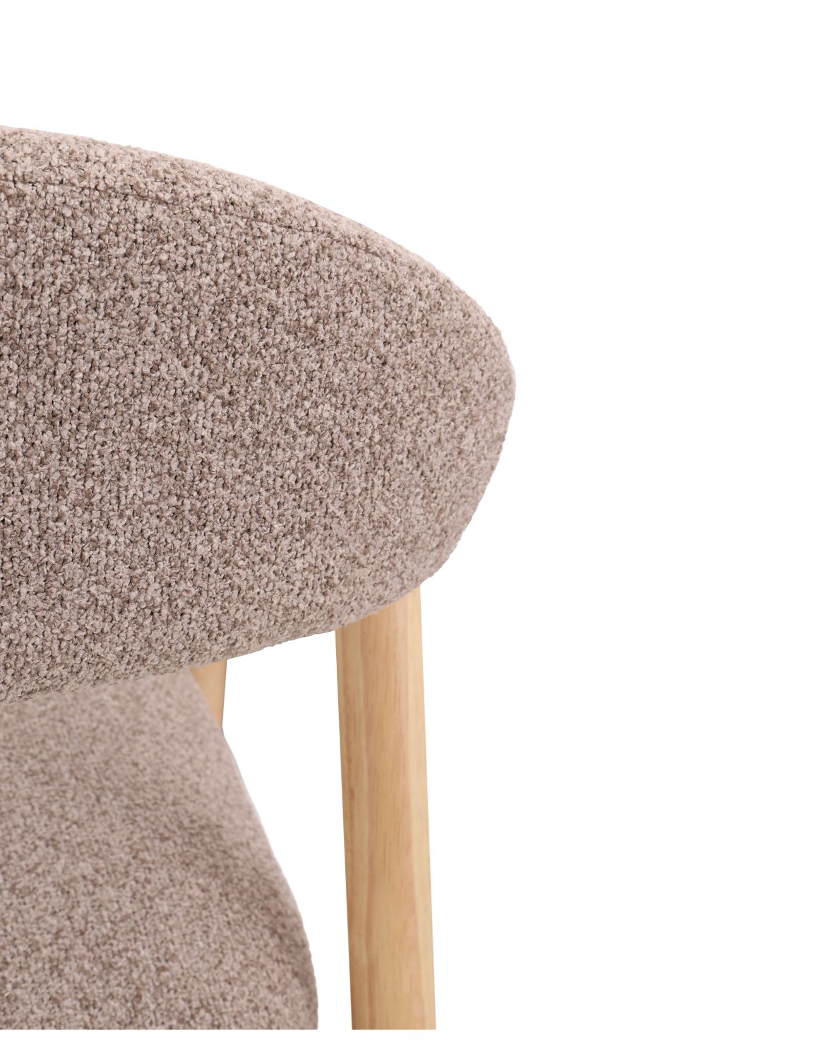 krzesło edda, drewno kauczukowe, boucle brąz