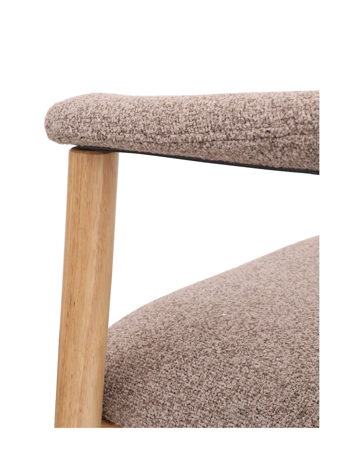 krzesło edda, drewno kauczukowe, boucle brąz