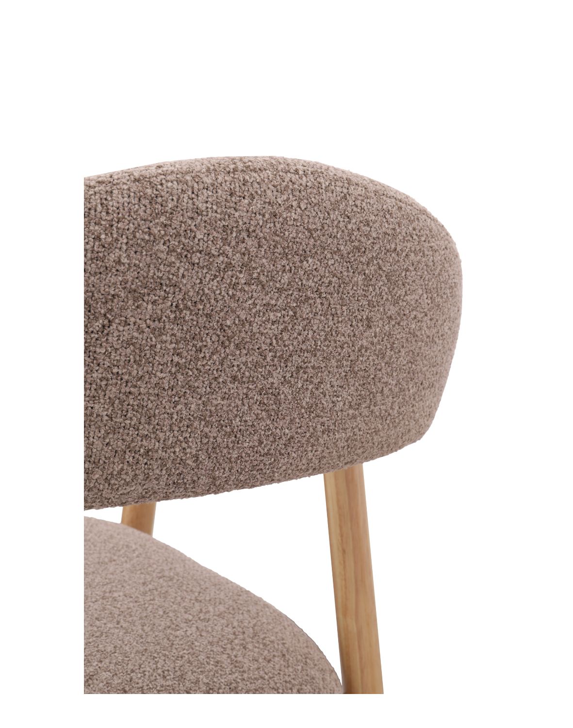 krzesło edda, drewno kauczukowe, boucle brąz