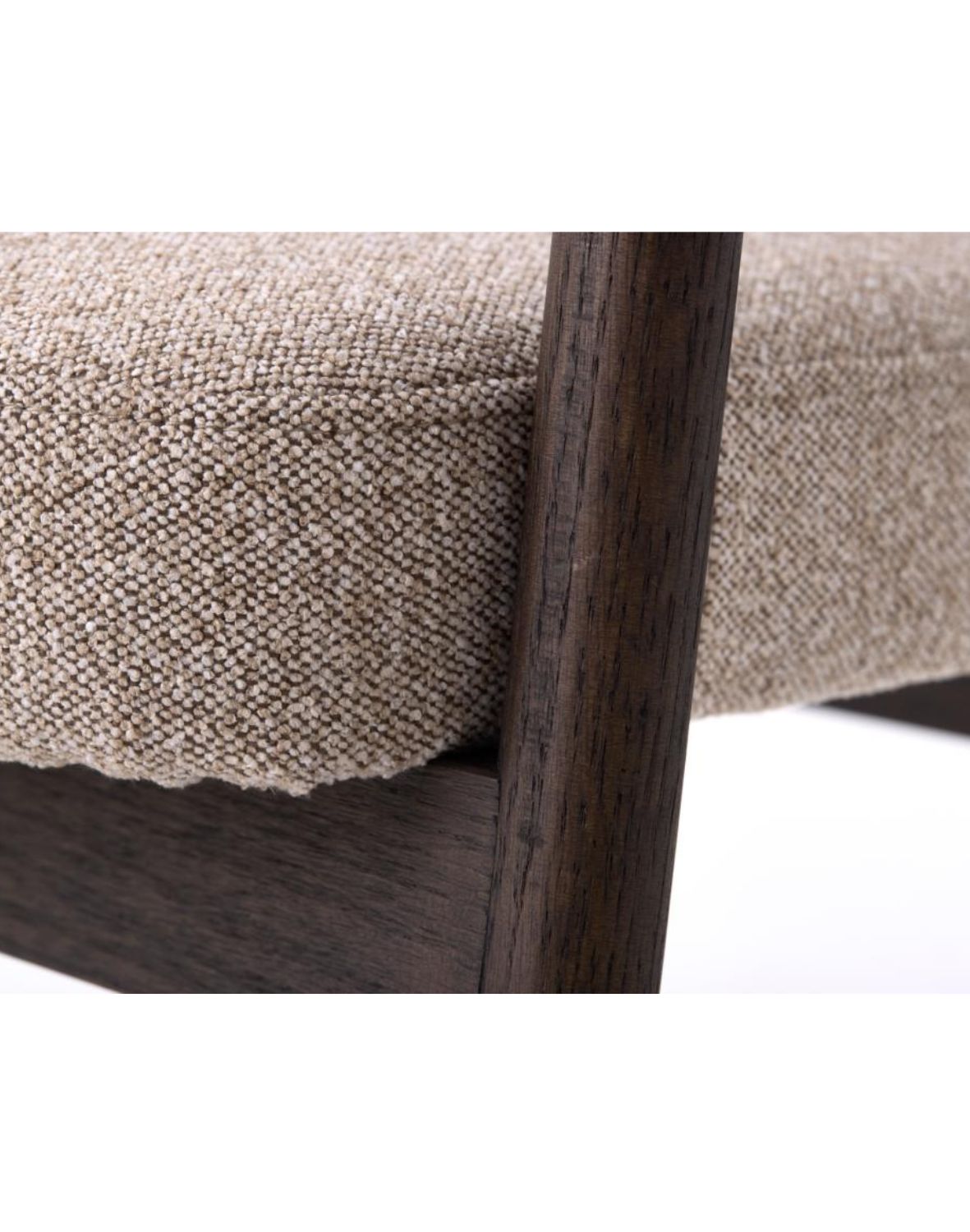 fotel tapicerowany elk, dębowe nogi w odcieniu ciemnej kawy (56160201)