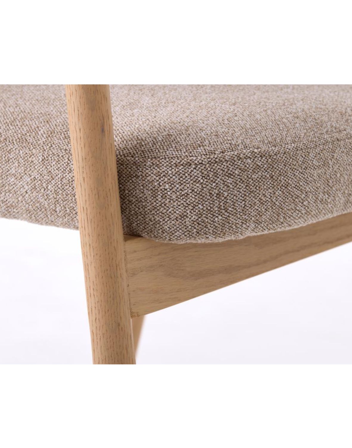 fotel tapicerowany elk, nogi z dębu pigmentowanego na biało (56160301)