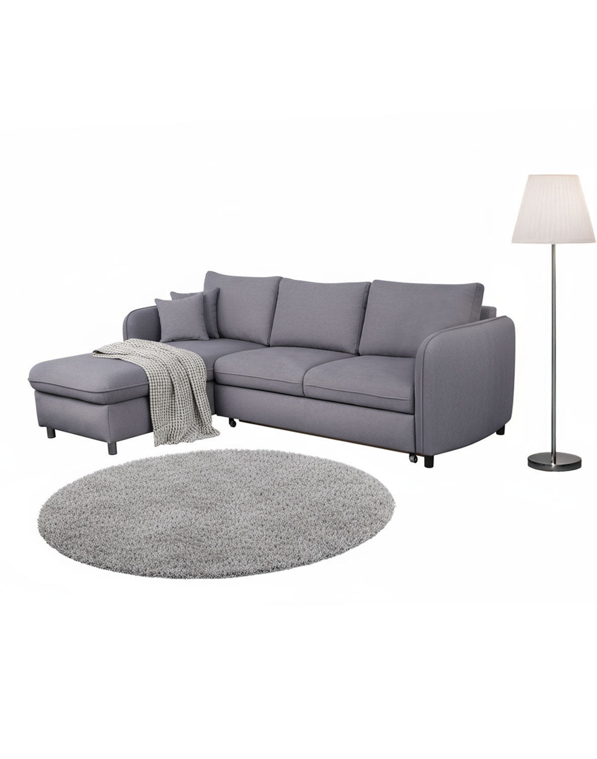 narożnik welurowy rozkładany evola z funkcją spania