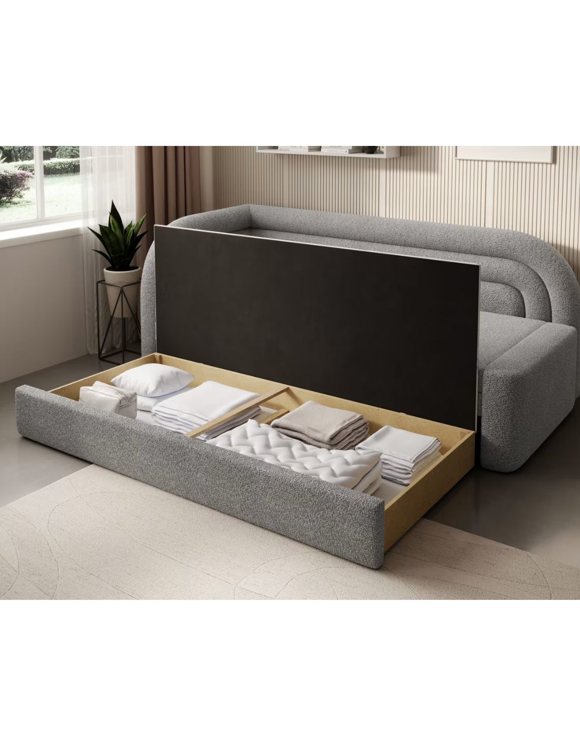 kanapa z funkcją spania fabillo z pojemnikiem - dostawa express