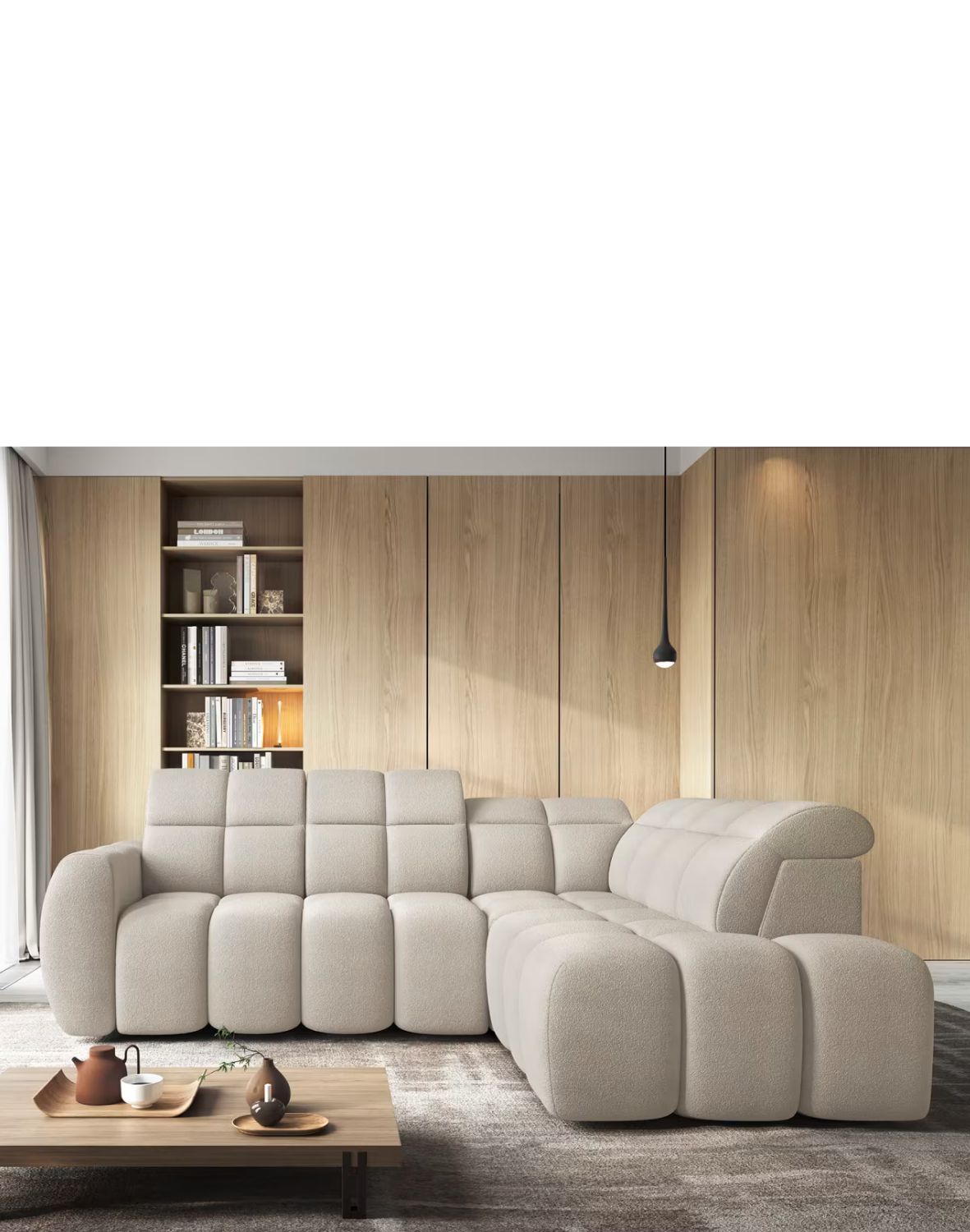 narożnik falconn z funkcją spania i elektrycznie wysuwanym siedziskiem