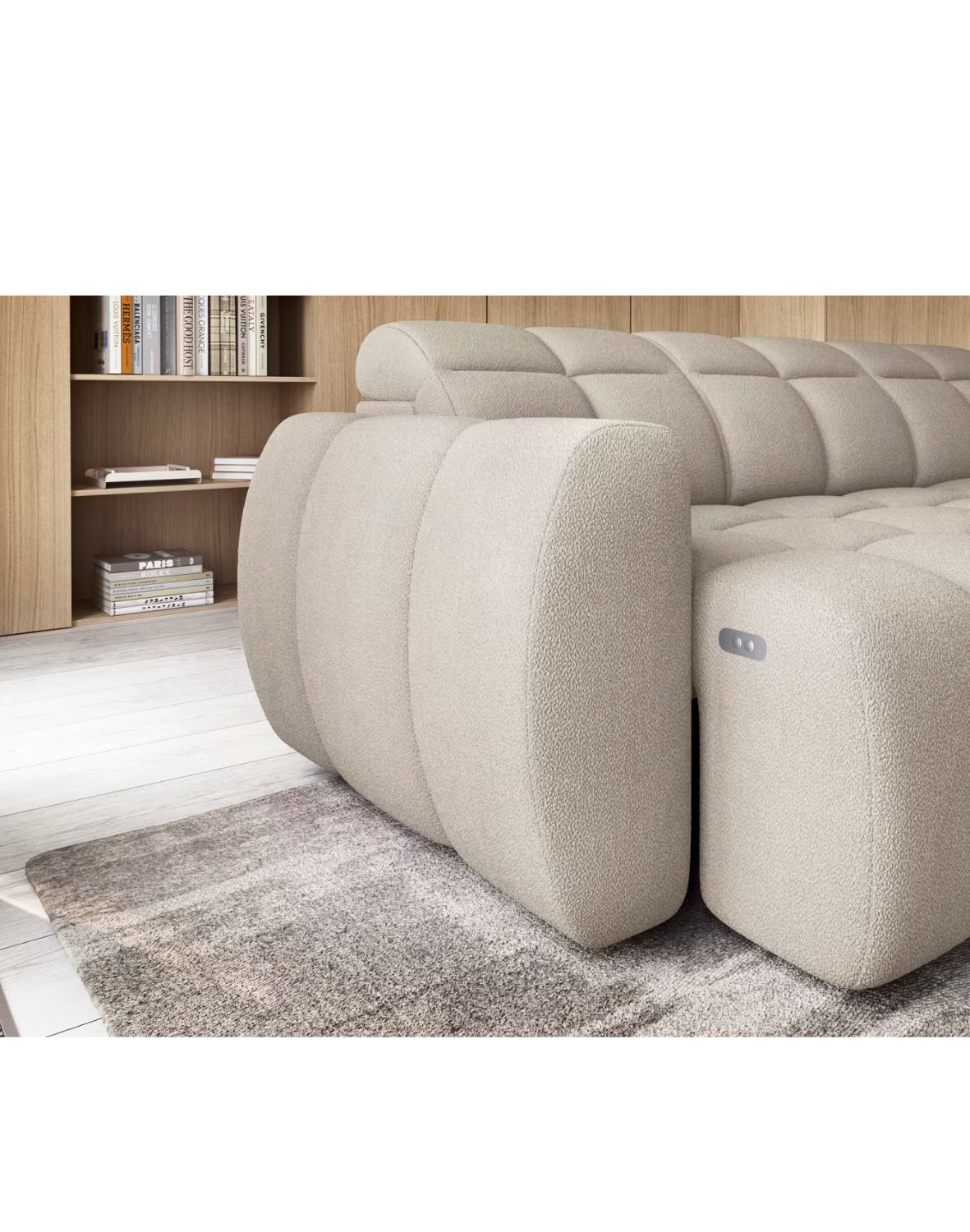 narożnik falconn z funkcją spania i elektrycznie wysuwanym siedziskiem