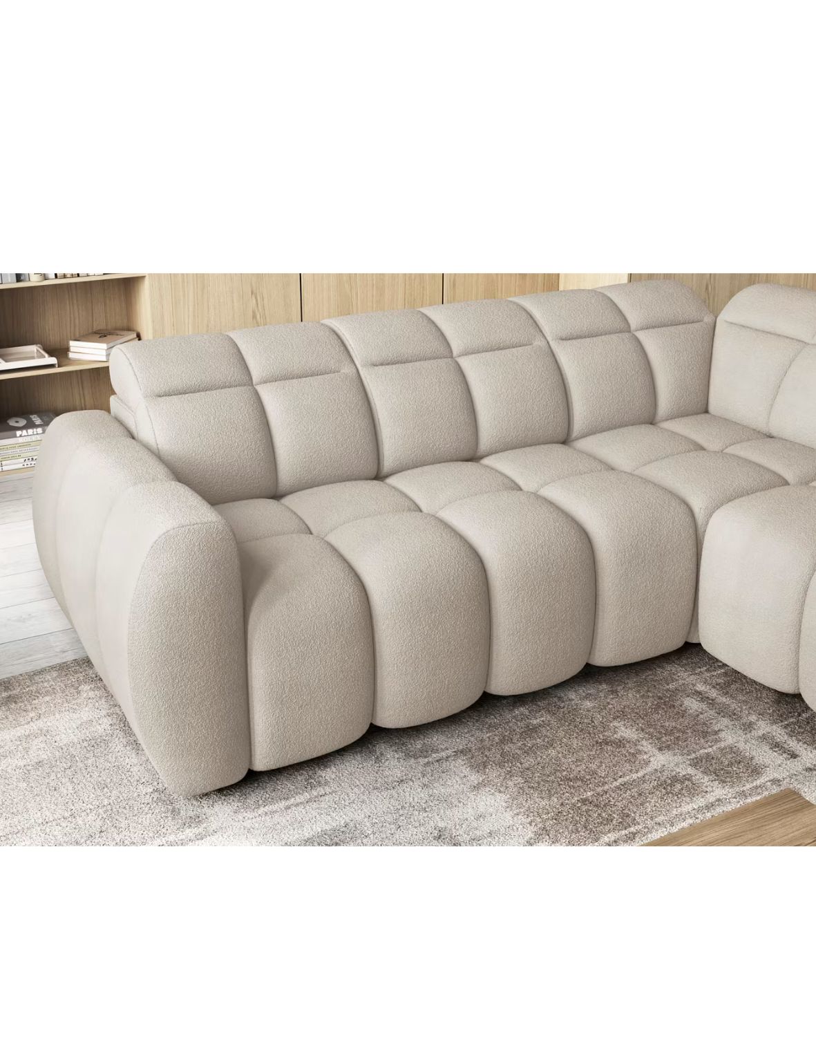 narożnik falconn z funkcją spania i elektrycznie wysuwanym siedziskiem