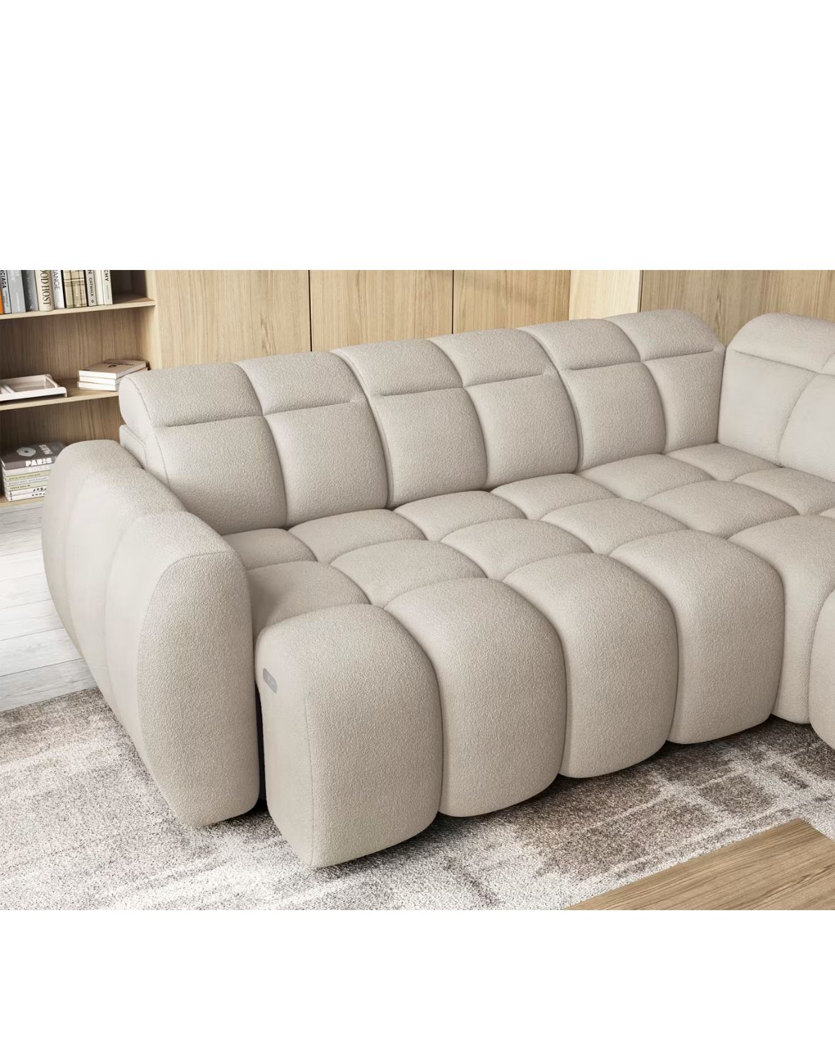 narożnik falconn z funkcją spania i elektrycznie wysuwanym siedziskiem