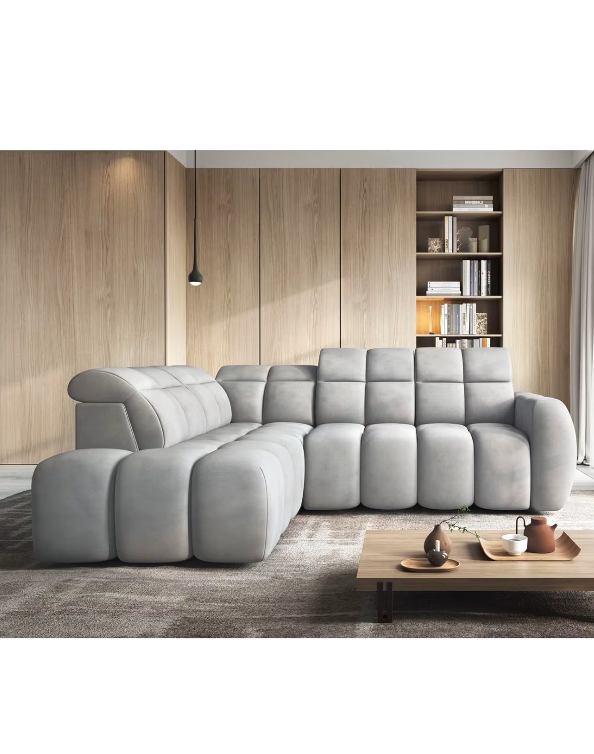 narożnik falconn z funkcją spania i elektrycznie wysuwanym siedziskiem