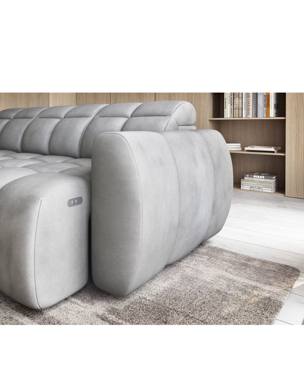 narożnik falconn z funkcją spania i elektrycznie wysuwanym siedziskiem