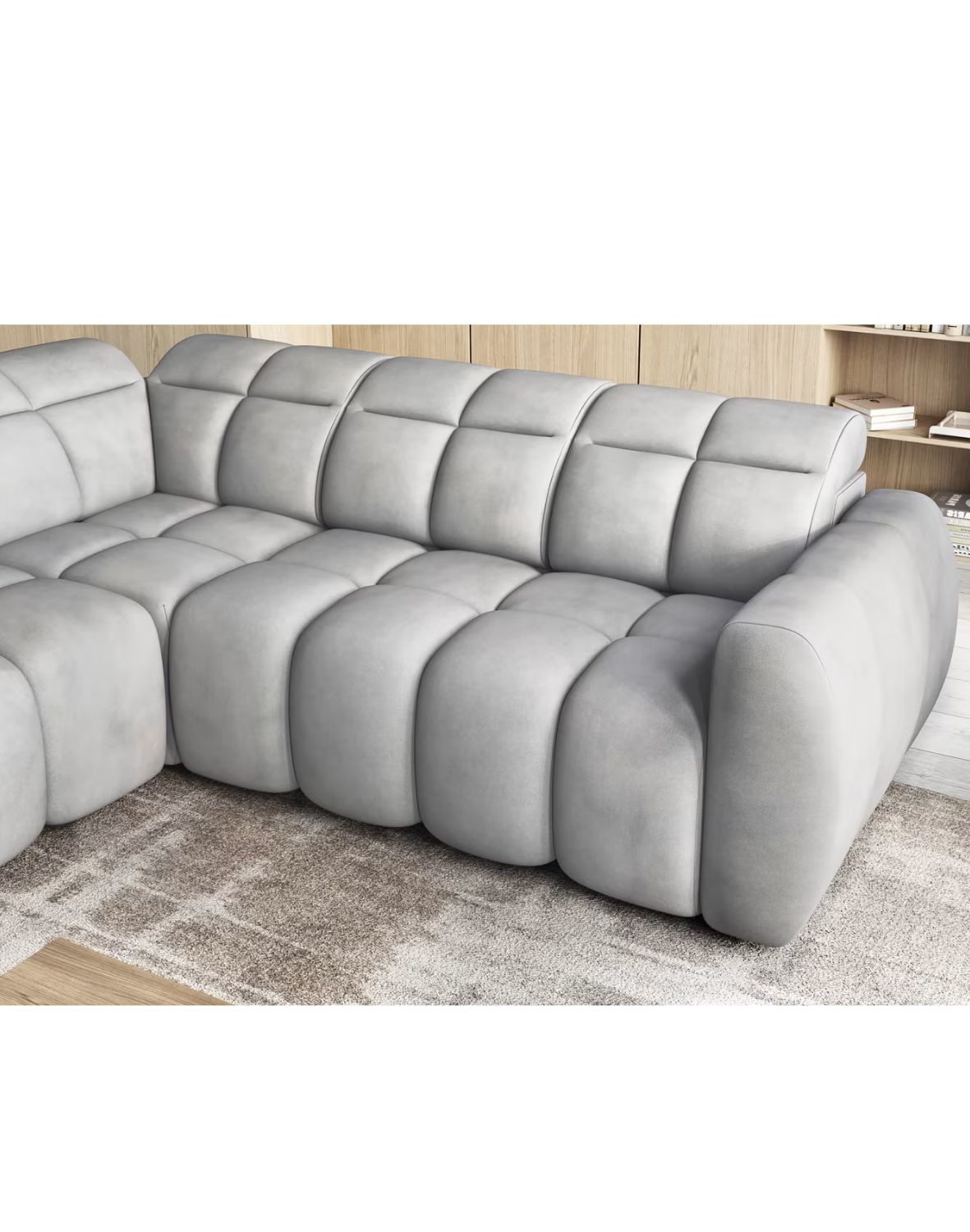 narożnik falconn z funkcją spania i elektrycznie wysuwanym siedziskiem