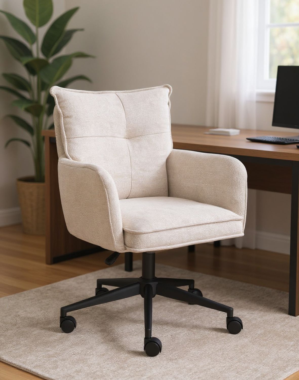 krzesło biurowe ferro, beżowe, regulowane, obrotowe