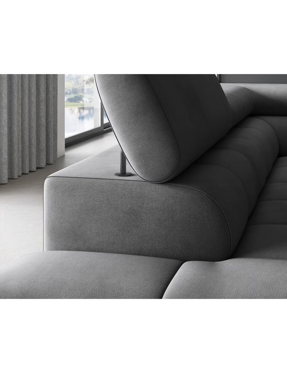 narożnik ferucce z funkcją spania i pojemnikiem, regulowane zagłówki - dostawa express