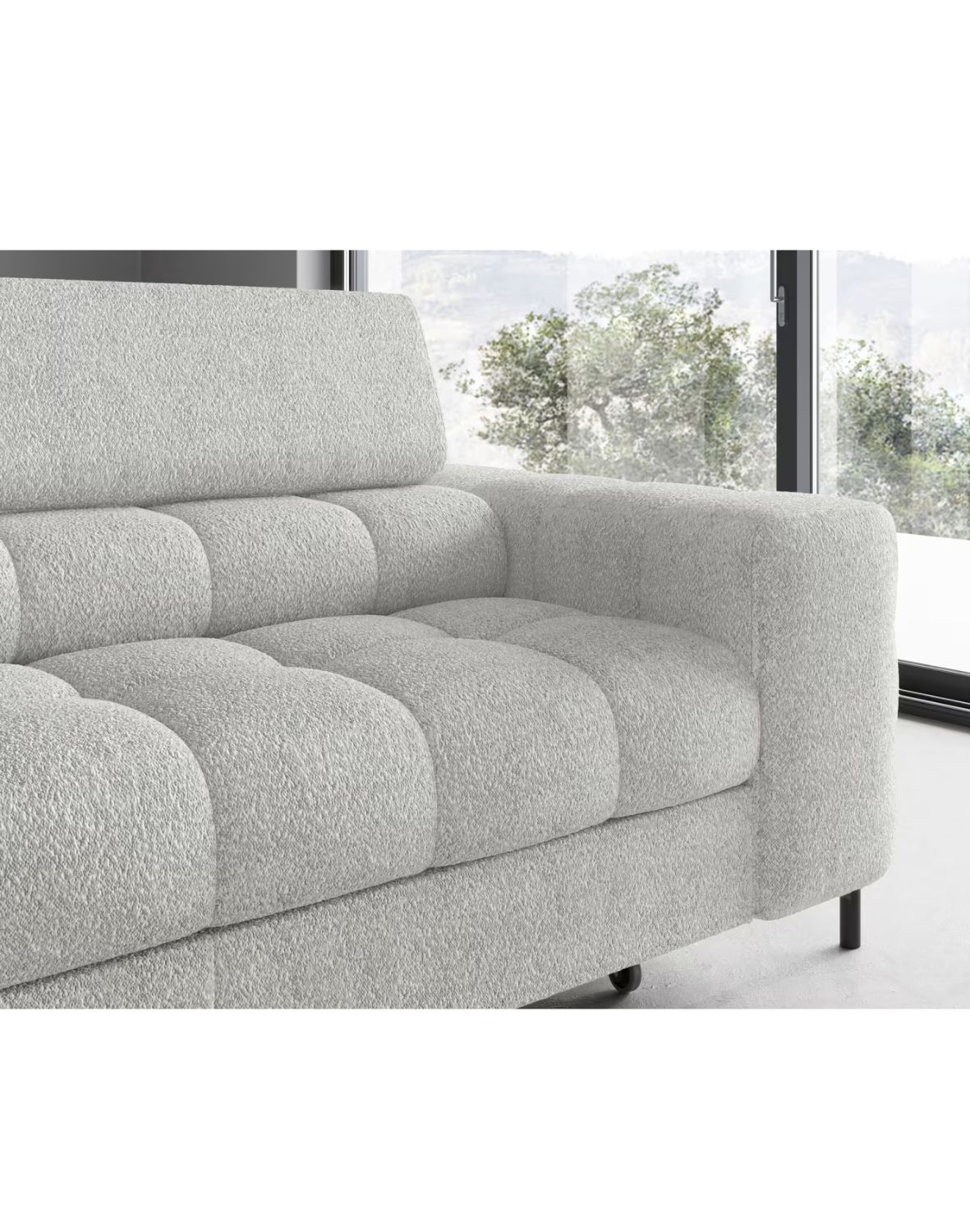 narożnik ferucce z funkcją spania i pojemnikiem, regulowane zagłówki - dostawa express