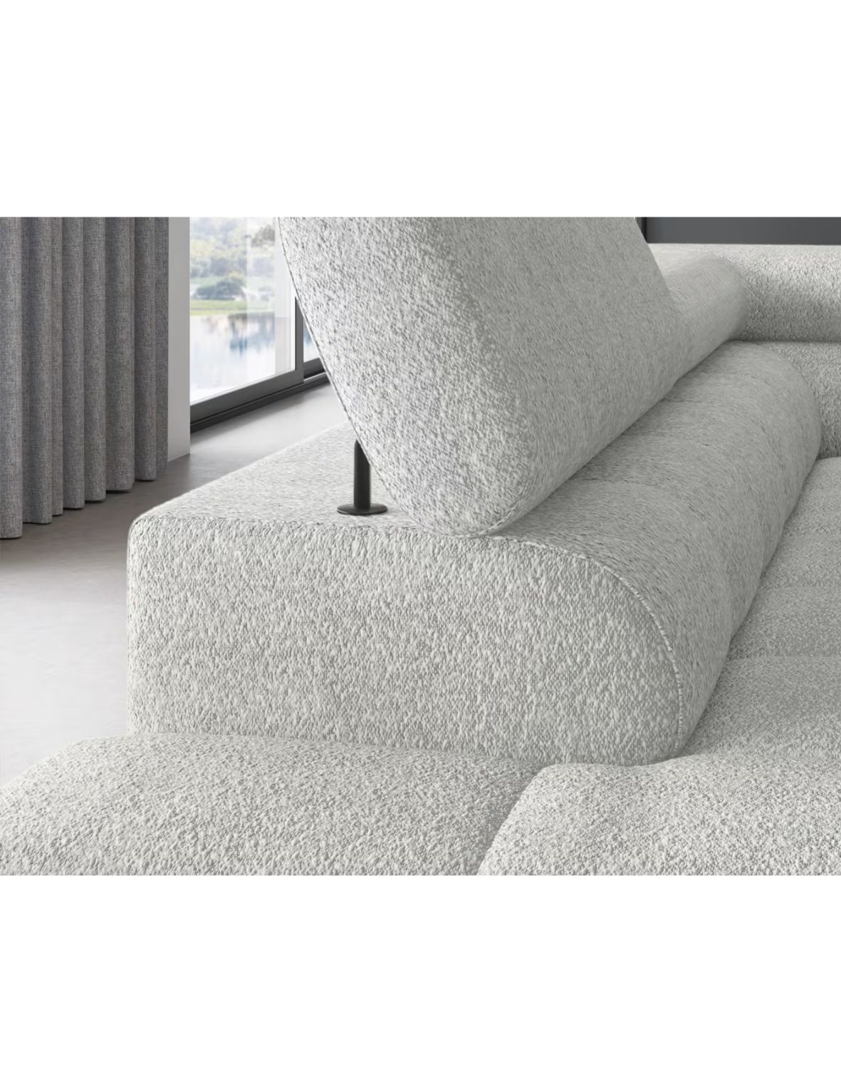 narożnik ferucce z funkcją spania i pojemnikiem, regulowane zagłówki - dostawa express