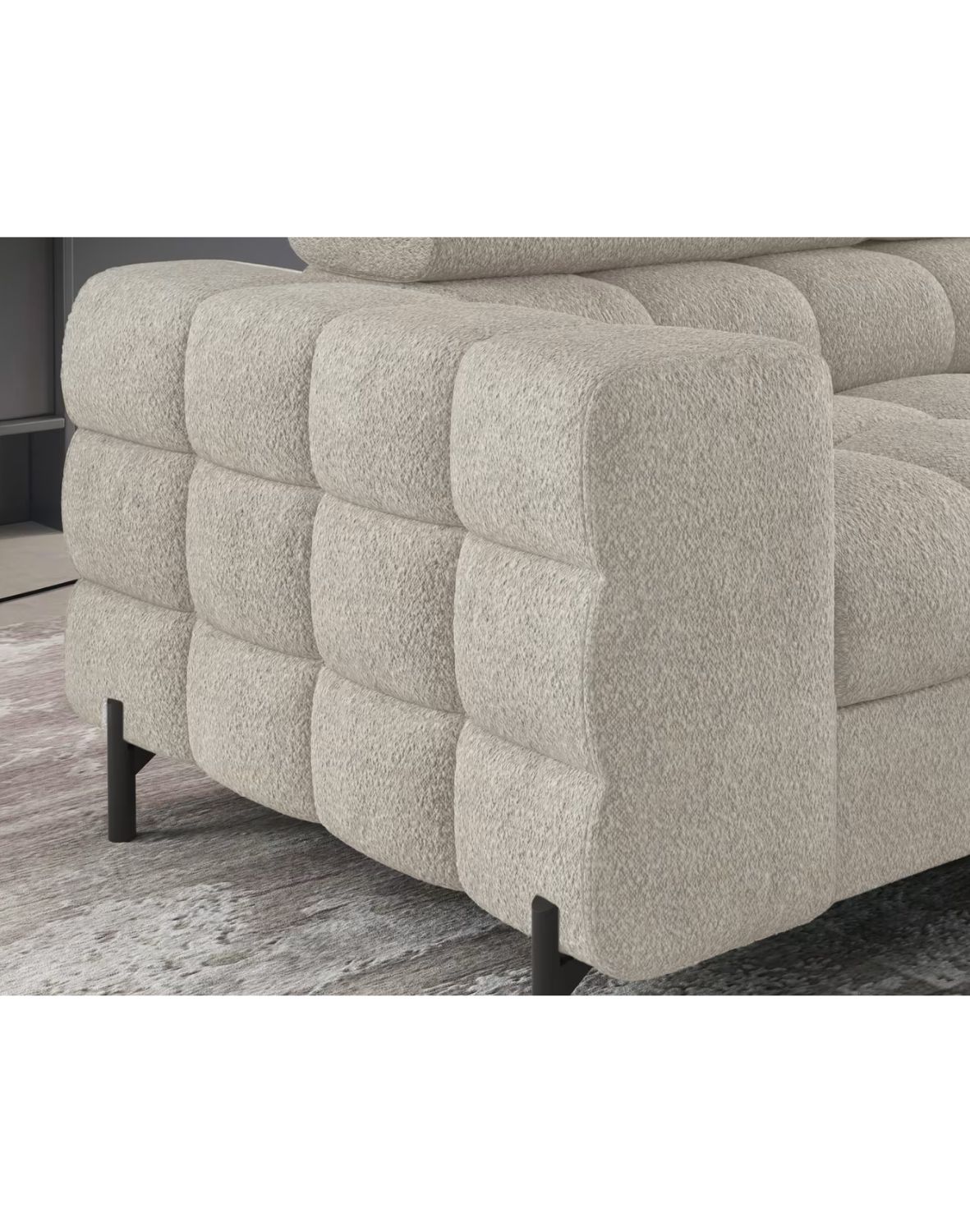 narożnik ferucce z funkcją spania i pojemnikiem, regulowane zagłówki - dostawa express