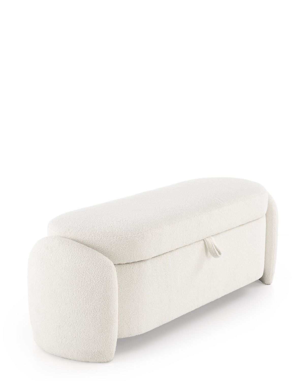 ława z funkcją pojemnika ficaria, kremowa, boucle