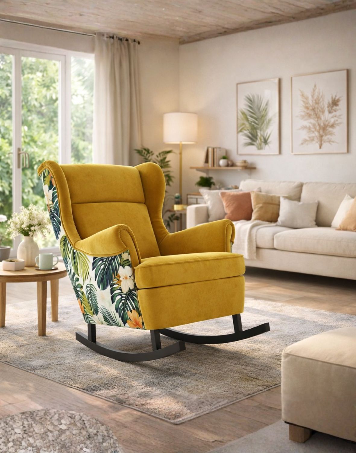 fotel bujany axel 195 musztardowy