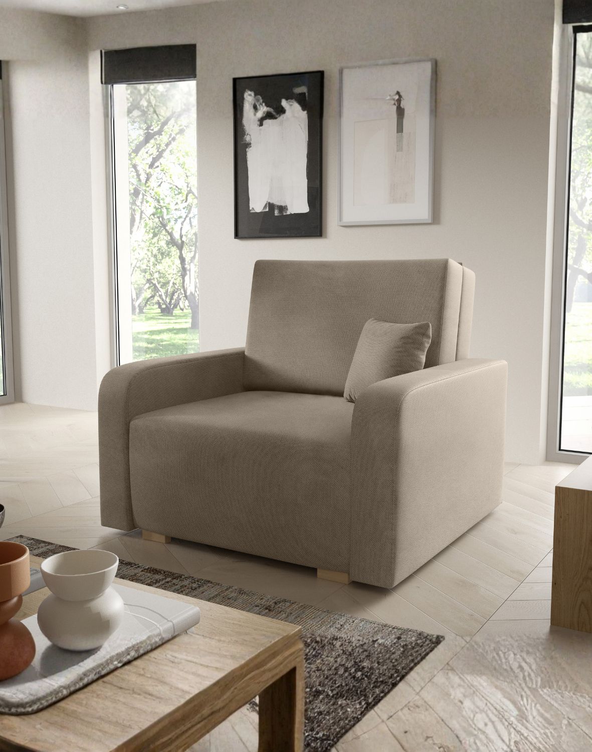 fotel z funkcją spania ness i