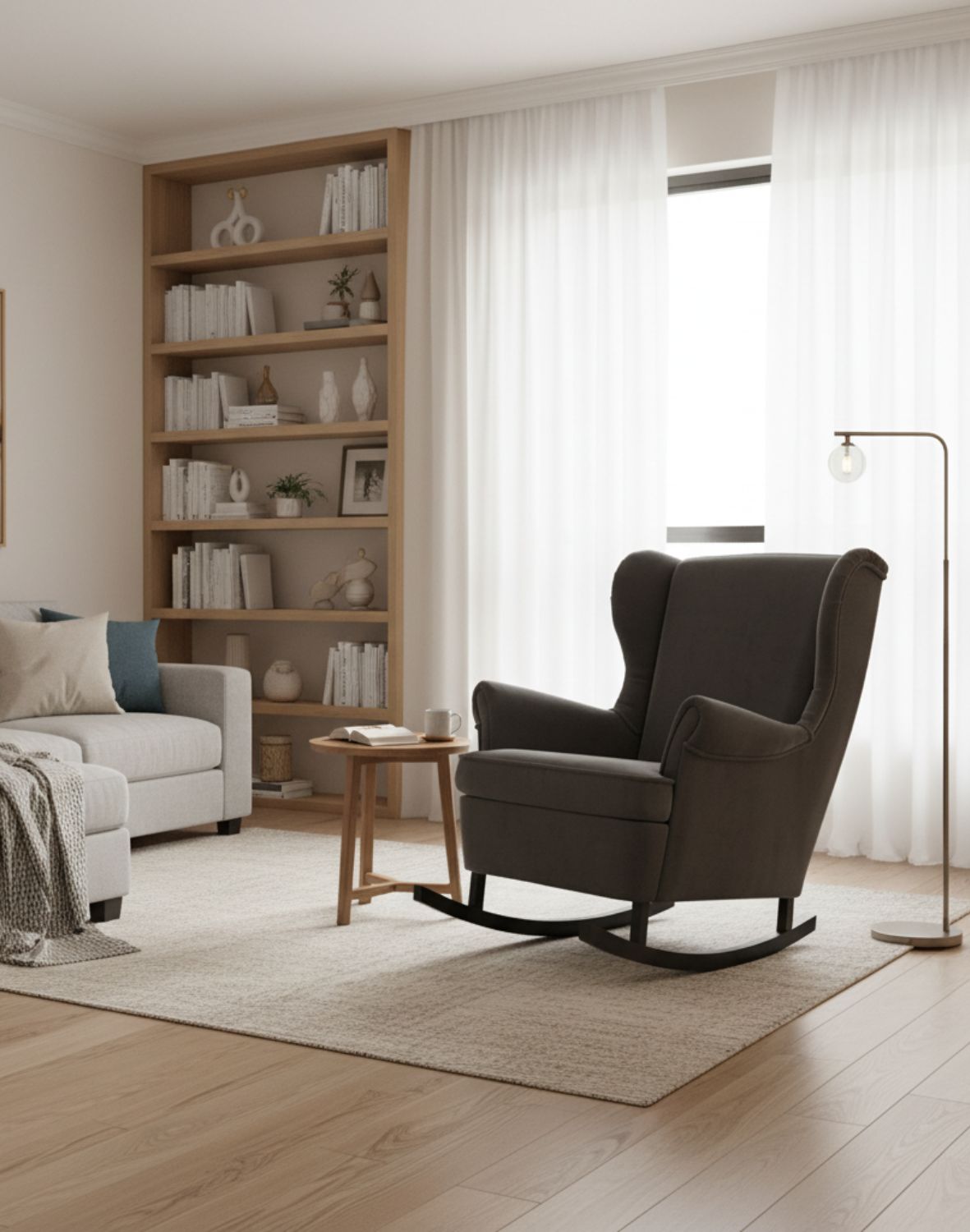 fotel uszak na płozach bujany