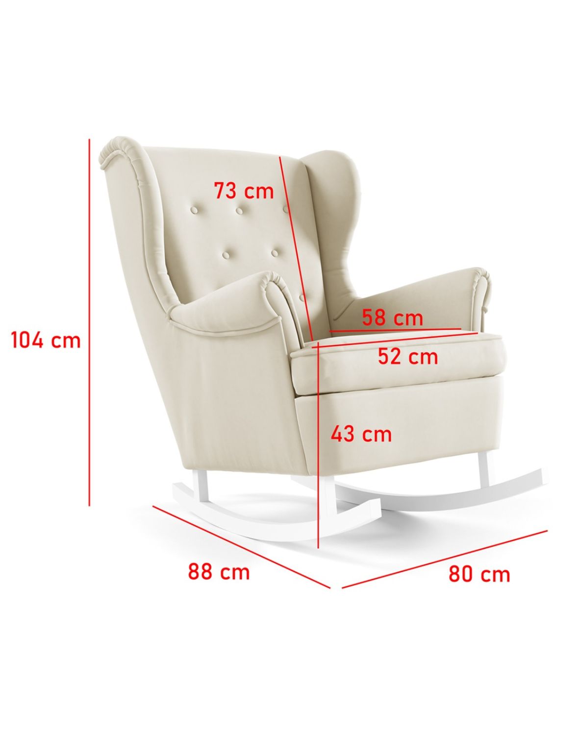 fotel bujany uszak na płozie lino 207