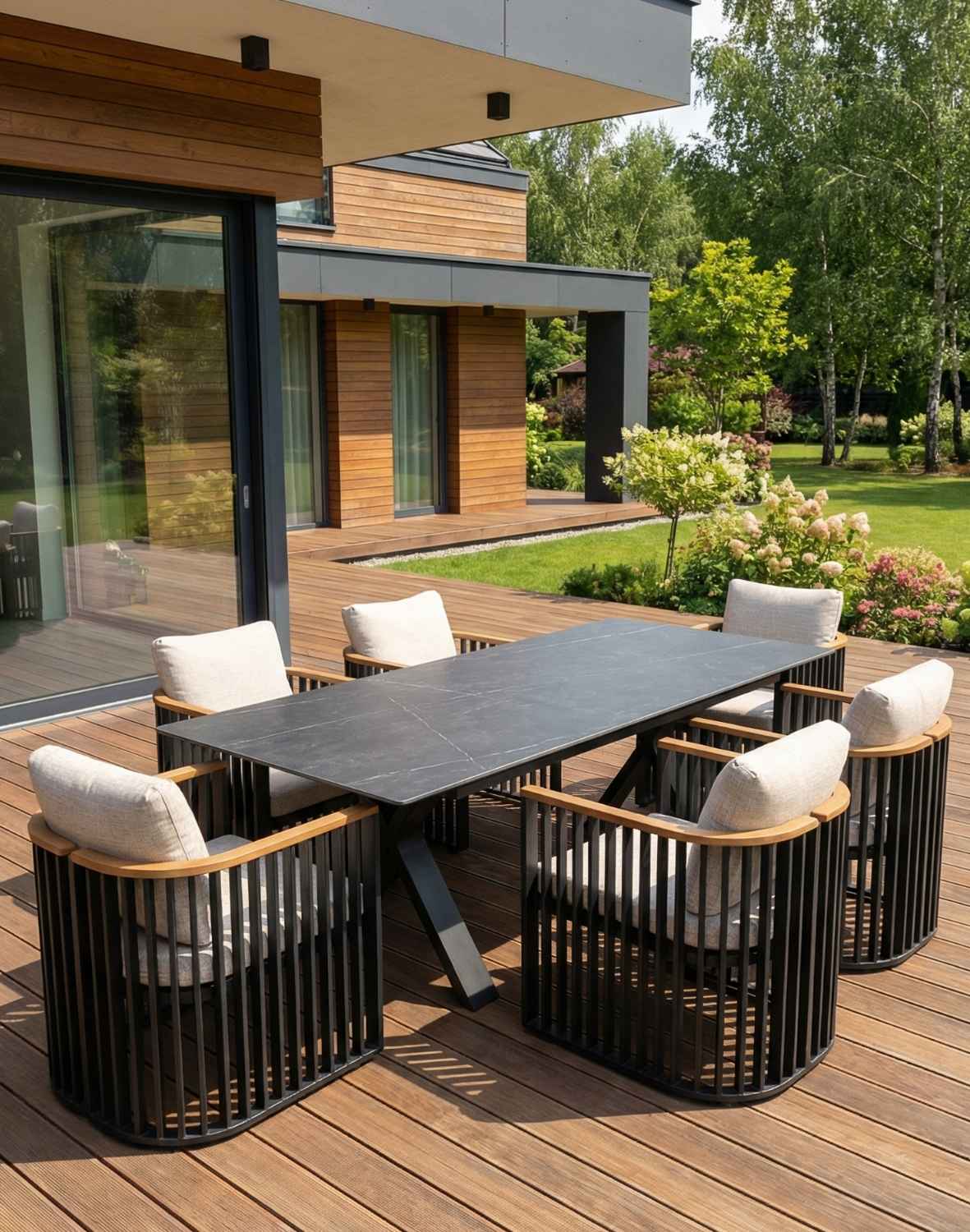 zestaw ogrodowy gap: rozkładny stół i 6 krzeseł