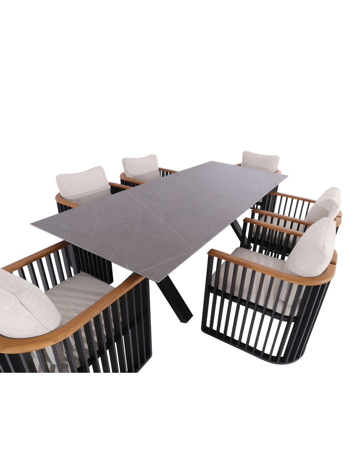 zestaw ogrodowy gap: rozkładny stół i 6 krzeseł