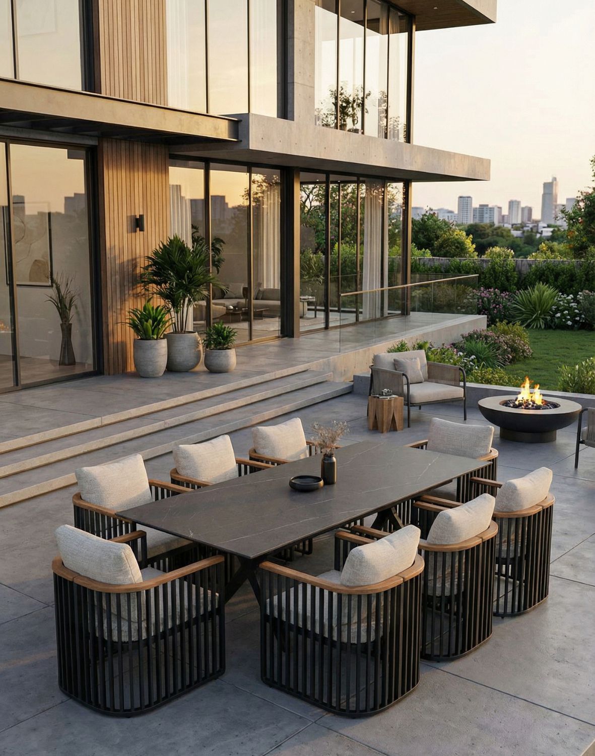 zestaw ogrodowy gap: rozkładny stół i 8 krzeseł