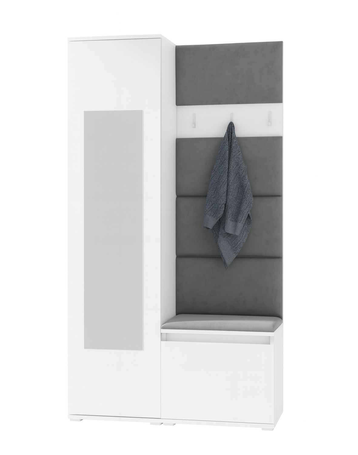 garderoba do przedpokoju z szafą emi 13 grafit